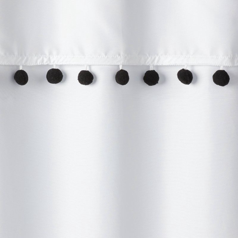 slide 3 of 5, 84" Pom-Pom Blackout Valance Kids' Panel White/Black - Pillowfort™, 1 ct