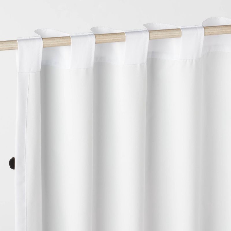 slide 5 of 5, 84" Pom-Pom Blackout Valance Kids' Panel White/Black - Pillowfort™, 1 ct
