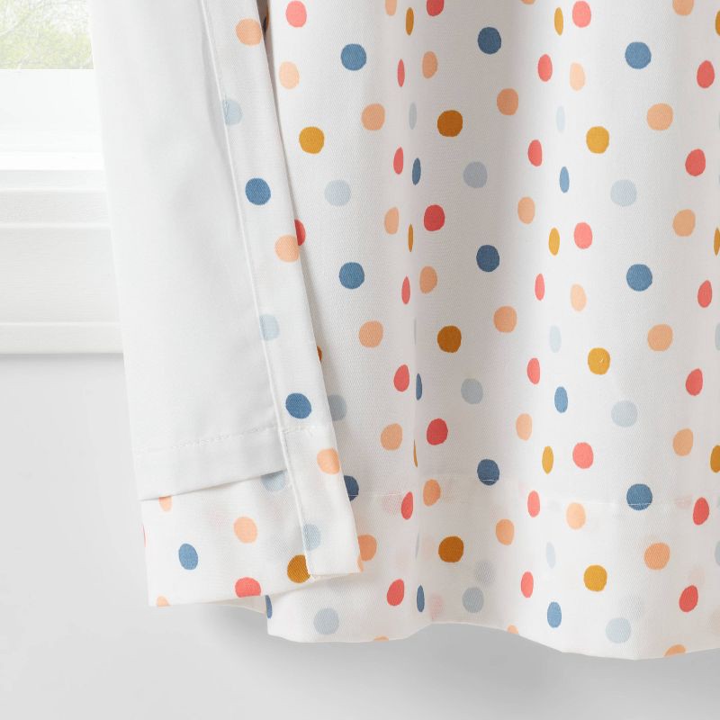 slide 4 of 5, 42"W x 84"L Dot Kids' Curtain Blackout Window Curtain Panel White - Pillowfort™, 1 ct