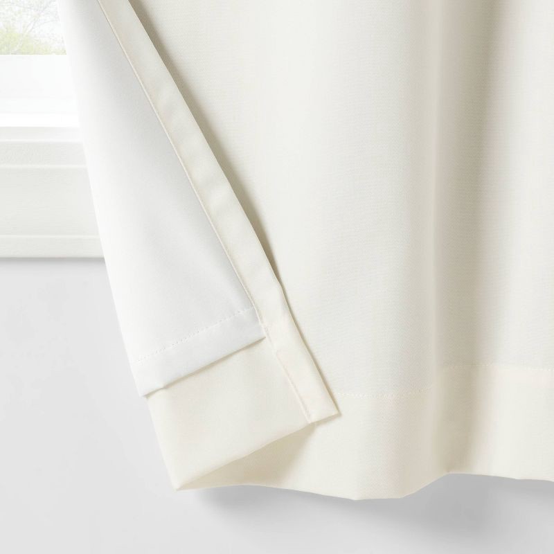 slide 4 of 5, 42"W x 84"L Tie Top Embellished Kids' Blackout Window Curtain Panel with Ties White - Pillowfort™, 1 ct