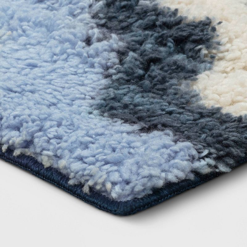 slide 3 of 4, 4'x6' Waves Area Kids' Rug Blue/Green - Pillowfort™: Tufted High Pile, Skid-Resistant, OEKO-TEX Certified, 1 ct