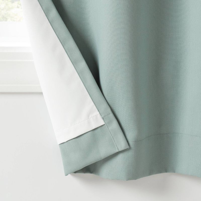 slide 4 of 5, 42"W x 84"L Tie Top Embellished Kids' Blackout Window Curtain Panel with Ties Green - Pillowfort™, 1 ct