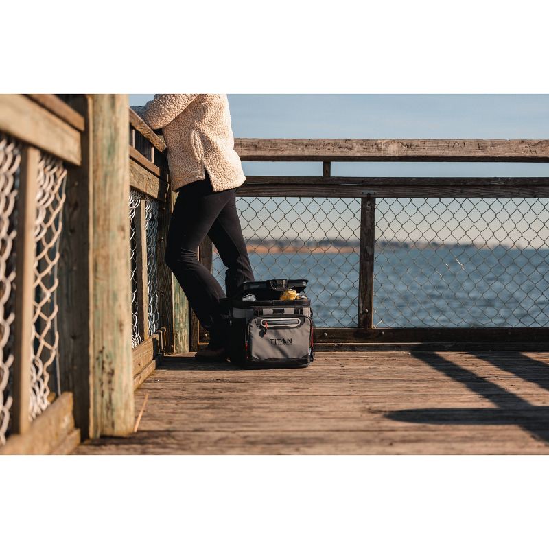 slide 12 of 26, Titan by Arctic Zone Deep Freeze 16qt Zipperless Hardbody Cooler - Sharkskin Gray, 16 qt