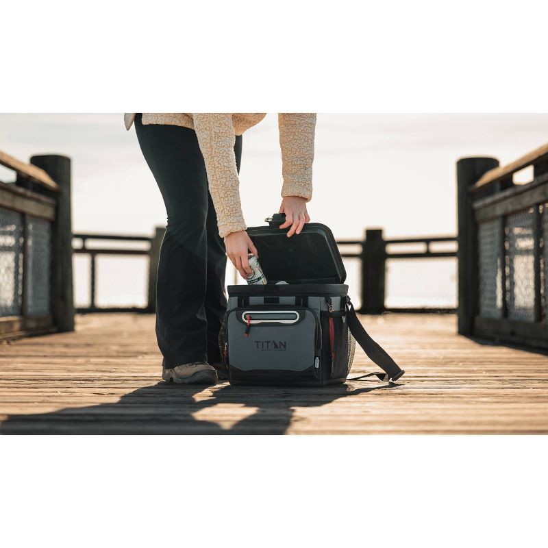 slide 13 of 26, Titan by Arctic Zone Deep Freeze 16qt Zipperless Hardbody Cooler - Sharkskin Gray, 16 qt