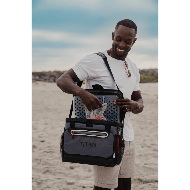 slide 17 of 26, Titan by Arctic Zone Deep Freeze 16qt Zipperless Hardbody Cooler - Sharkskin Gray, 16 qt