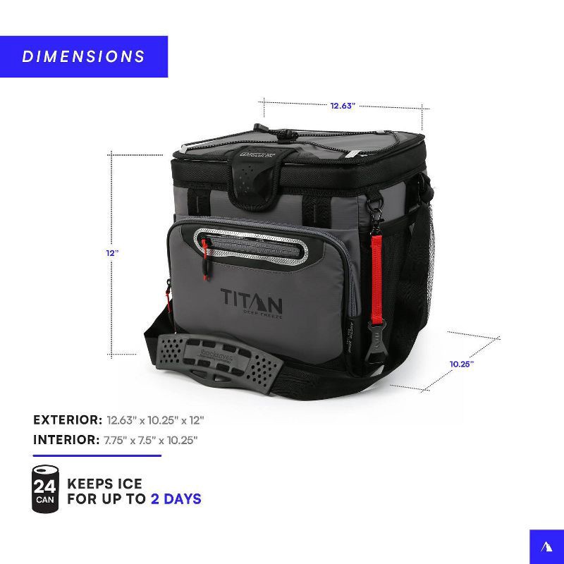 slide 25 of 26, Titan by Arctic Zone Deep Freeze 16qt Zipperless Hardbody Cooler - Sharkskin Gray, 16 qt