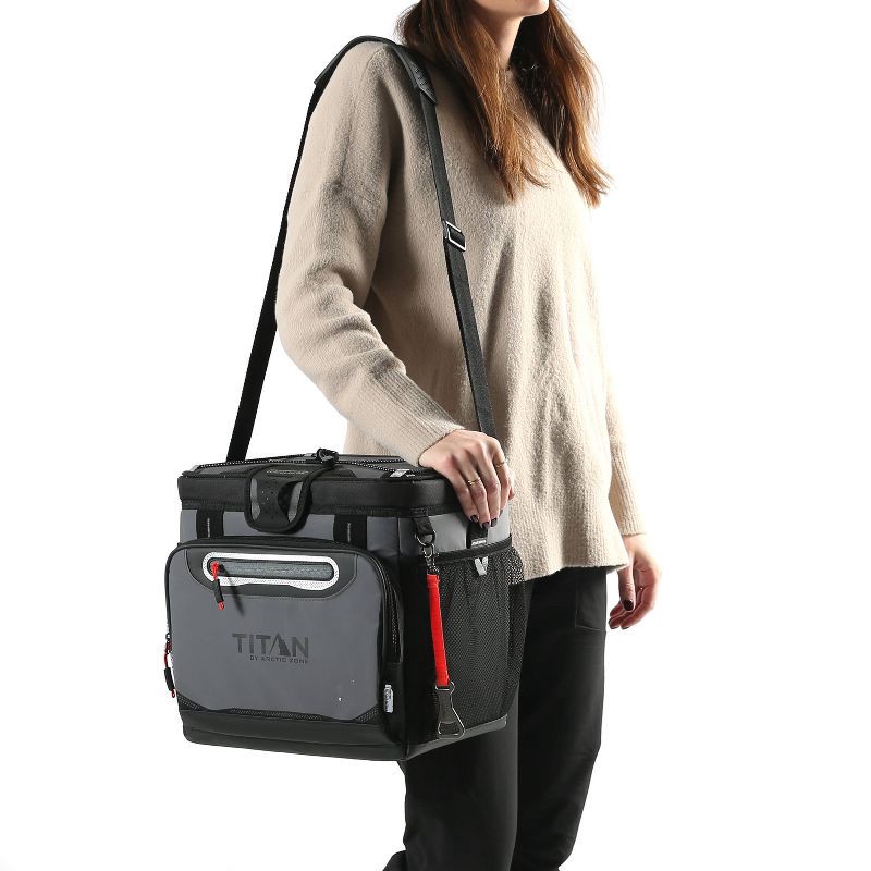 slide 10 of 26, Titan by Arctic Zone Deep Freeze 16qt Zipperless Hardbody Cooler - Sharkskin Gray, 16 qt