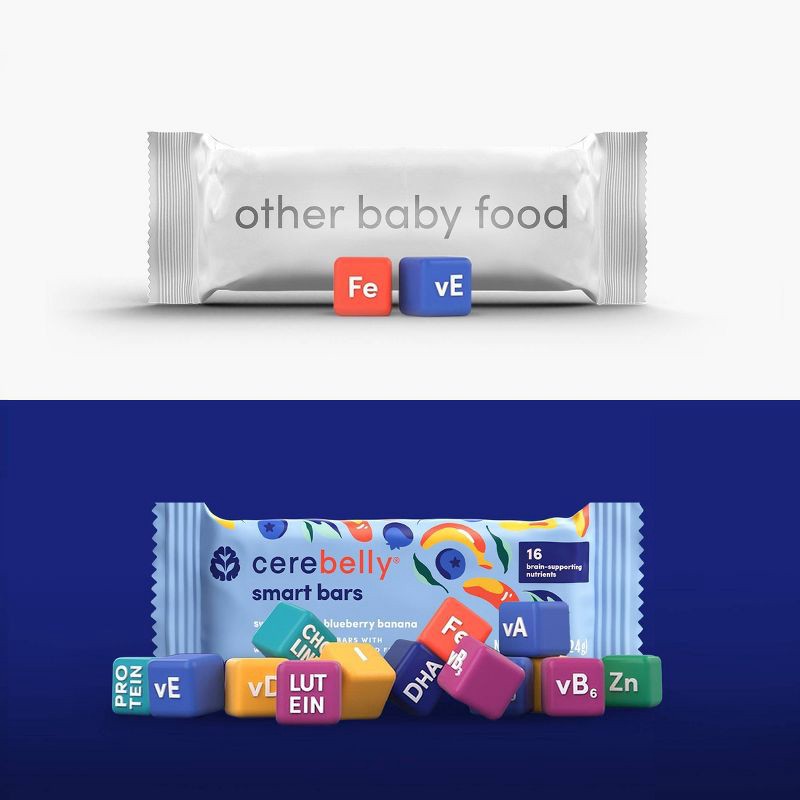 slide 3 of 4, Cerebelly Organic Blueberry Banana Sweet Potato Smart Snack Bars - 4.2oz/5pk, 4.2 oz, 5 ct