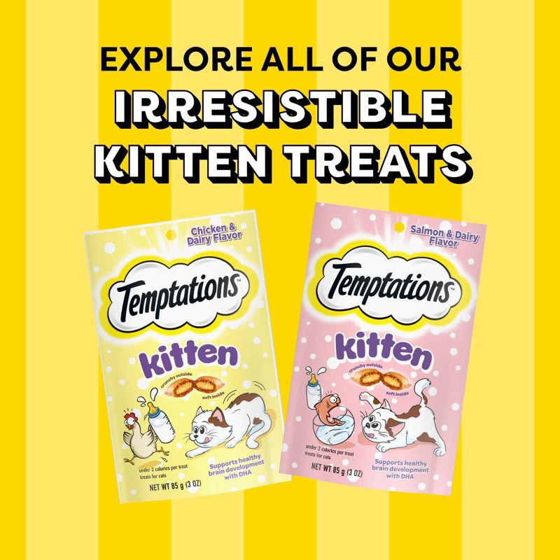 slide 12 of 12, Temptations Chicken and Milk Flavor Crunchy Kitten Treats - 6.3oz, 6.3 oz
