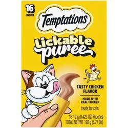 Temptations Creamy Puree with Chicken Flavor Squeezable Lickable Cat Treats - 6.7oz