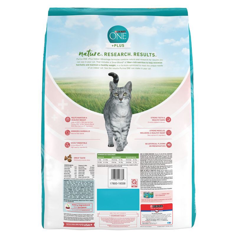 slide 3 of 9, Purina ONE Indoor Advantage Healthy Weight Natural Fish, Seafood and Salmon Flavor Dry Cat Food - 16lbs, 16 lb