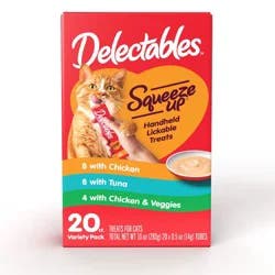 Delectables Squeeze Up Tube with Vegetable, Chicken and Tuna Flavor Cat Treats - 20ct/10oz