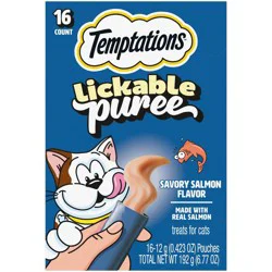 Temptations Creamy Puree with Salmon Flavor Squeezable Lickable Cat Treats - 6.77oz