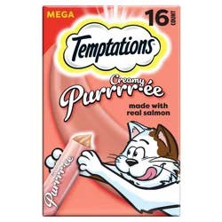 Temptations Creamy Puree with Salmon Flavor Squeezable Lickable Cat Treats - 6.7oz