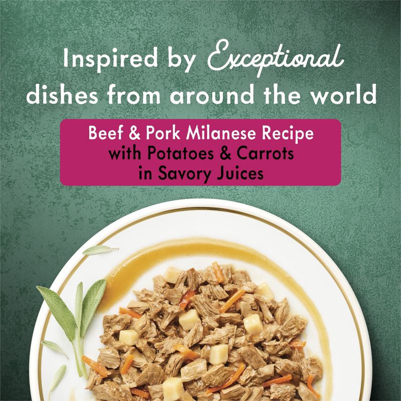 slide 3 of 9, Fancy Feast Medleys Milk-Braised Beef and Pork Milanese with Carrots and Potatoes in Savory Juices Wet Cat Food - 3oz, 3 oz