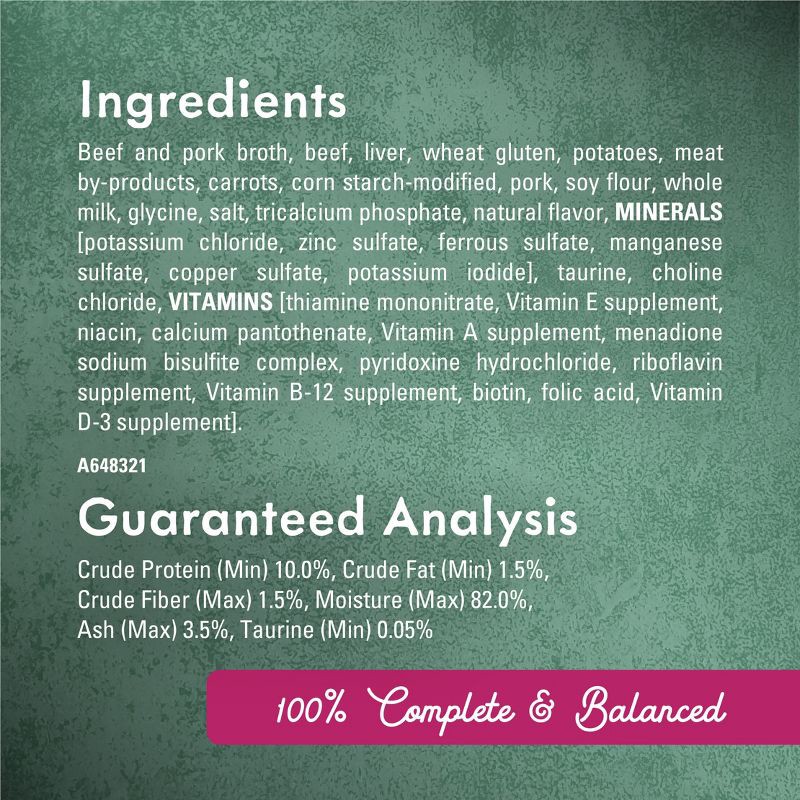 slide 6 of 9, Fancy Feast Medleys Milk-Braised Beef and Pork Milanese with Carrots and Potatoes in Savory Juices Wet Cat Food - 3oz, 3 oz