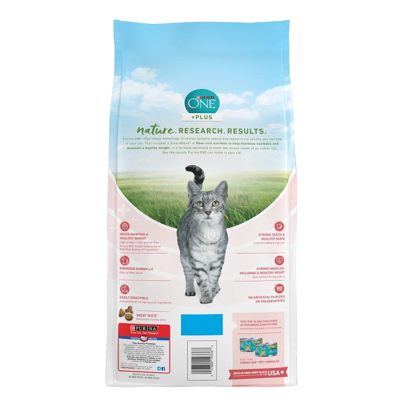 slide 3 of 8, Purina ONE Indoor Advantage Healthy Weight Natural Fish, Seafood and Salmon Flavor Dry Cat Food - 7lbs, 7 lb