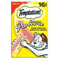Temptations Creamy Puree with Chicken and Salmon Flavor Squeezable Lickable Variety Pack Cat Treats - 16ct