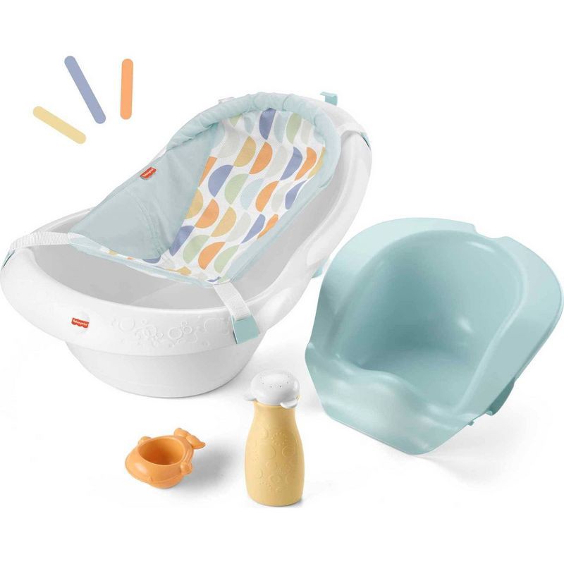 slide 1 of 7, Fisher-Price 4-in-1 Sling 'n Seat Tub - White/Blue, 1 ct