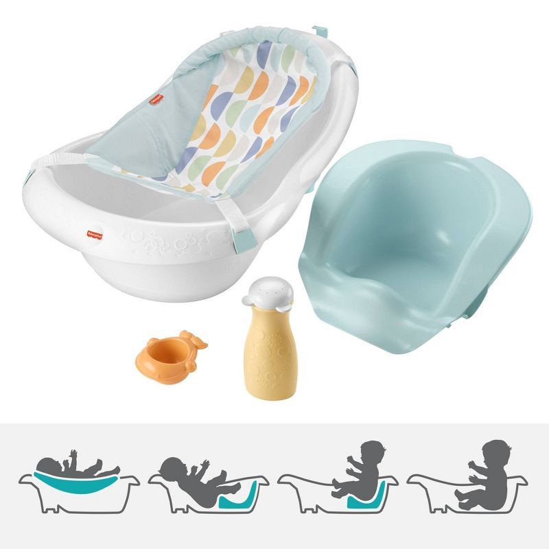 slide 7 of 7, Fisher-Price 4-in-1 Sling 'n Seat Tub - White/Blue, 1 ct