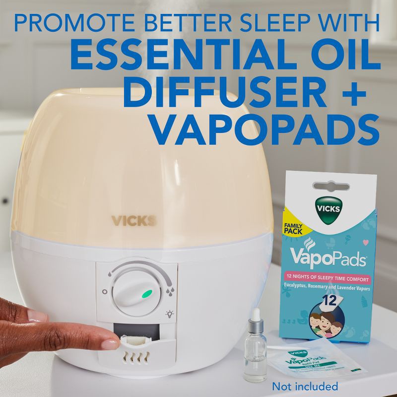 slide 6 of 11, Vicks 3-in-1 Sleepy Time Humidifier Diffuser Nightlight, 1 ct