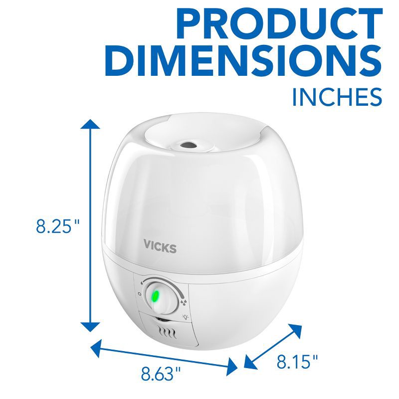 slide 10 of 11, Vicks 3-in-1 Sleepy Time Humidifier Diffuser Nightlight, 1 ct