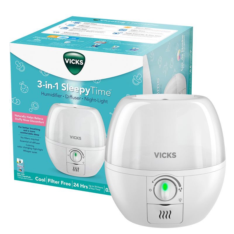 slide 1 of 11, Vicks 3-in-1 Sleepy Time Humidifier Diffuser Nightlight, 1 ct