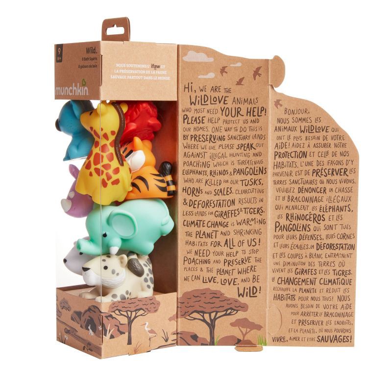 slide 3 of 8, Munchkin Wild Animal Bath Toy Squirts - 8pk, 8 ct