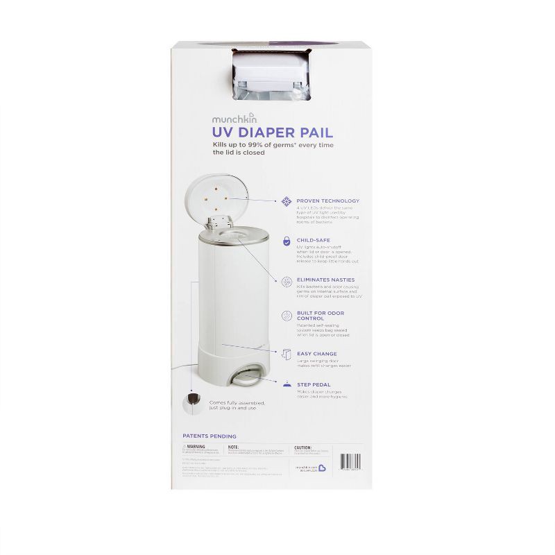 Munchkin UV Diaper Pail White 1 ct Shipt
