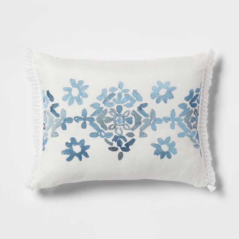 slide 9 of 9, 8pc King Block Print with Border Comforter Bedding Set Light Blue - Threshold™: Cotton Blend, Quilted, OEKO-TEX Certified, 8 ct