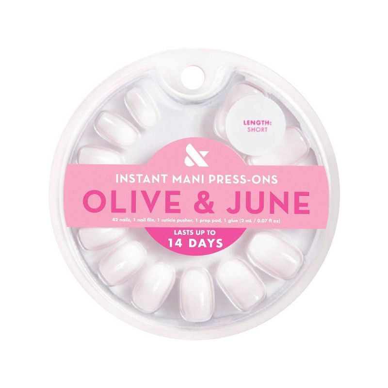 slide 1 of 5, Olive & June Press-On Fake Nails - Round Short CCT Gradient - 42ct, 42 ct