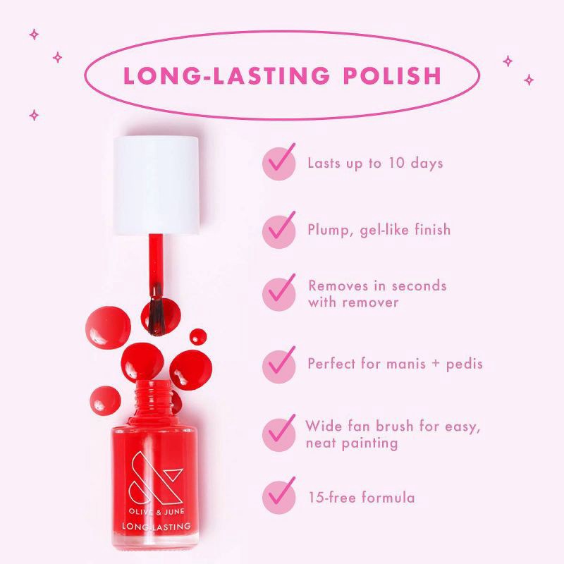 slide 6 of 6, Olive & June Nail Polish - Hot Strawberry - 0.46 fl oz, 0.46 fl oz