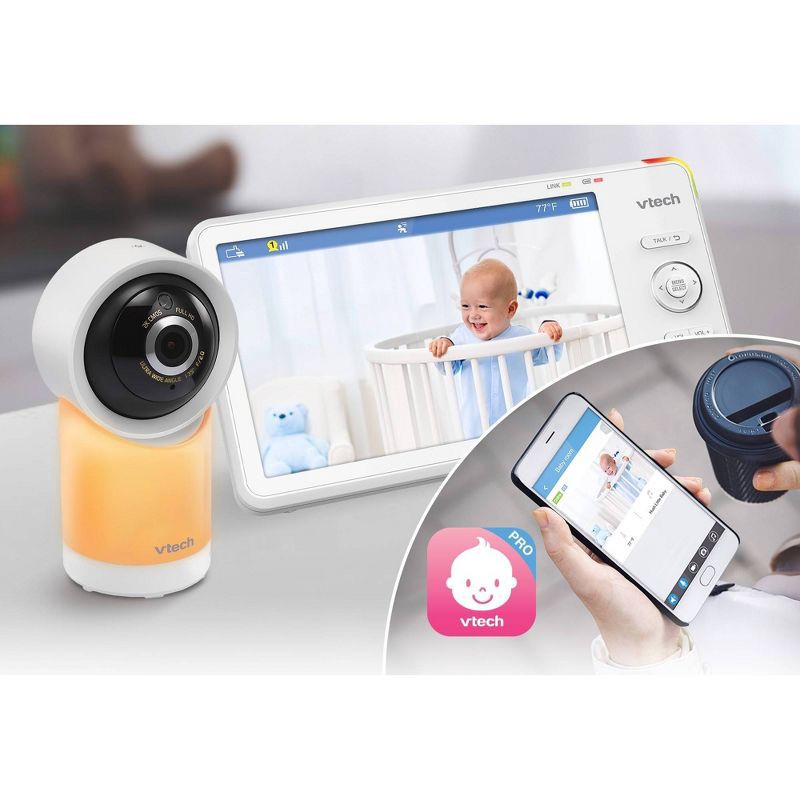 slide 9 of 10, V-Tech VTech 5" HD Smart Pan & Tilt Video Baby Monitor, 1 ct