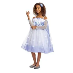Disney Frozen 2 Elsa Deluxe Light Up Kids' Halloween Costume Dress with Headpiece S (4-6x)