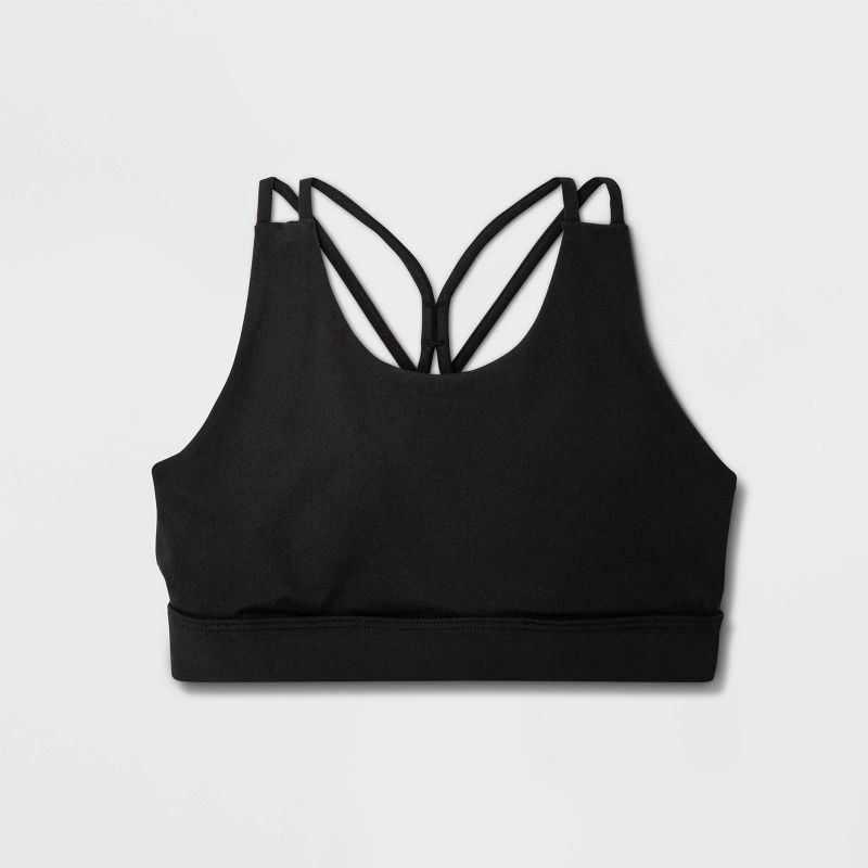 slide 2 of 3, Girls' Microfiber Bra - All In Motion™ Black M, 1 ct