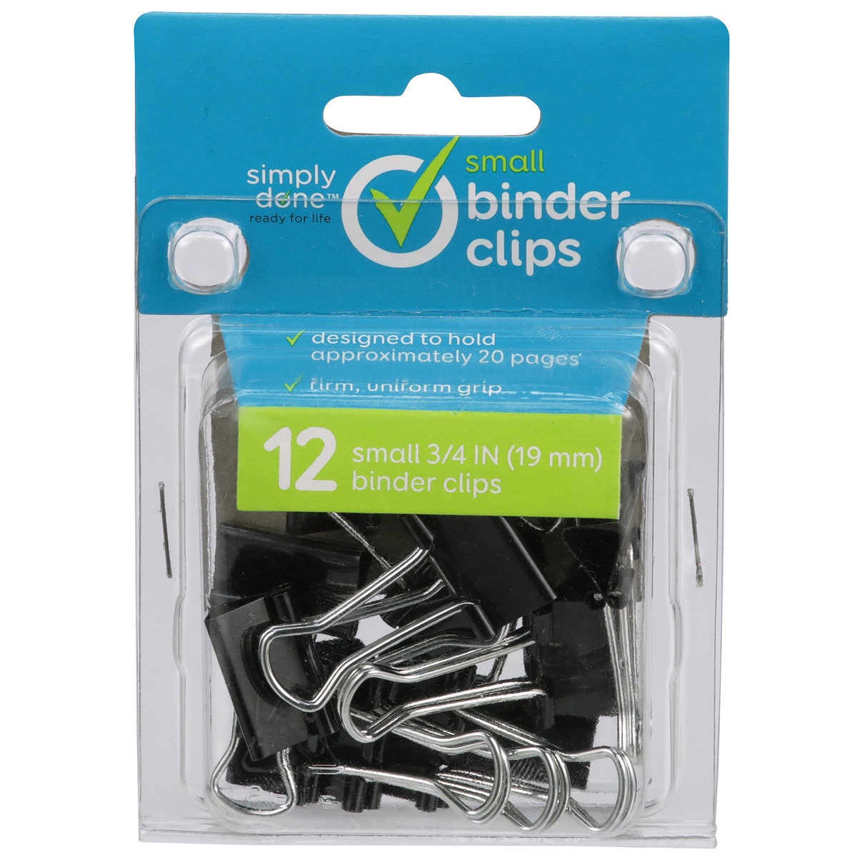 slide 1 of 1, Simply Done Small Binder Clips, 0.75 in