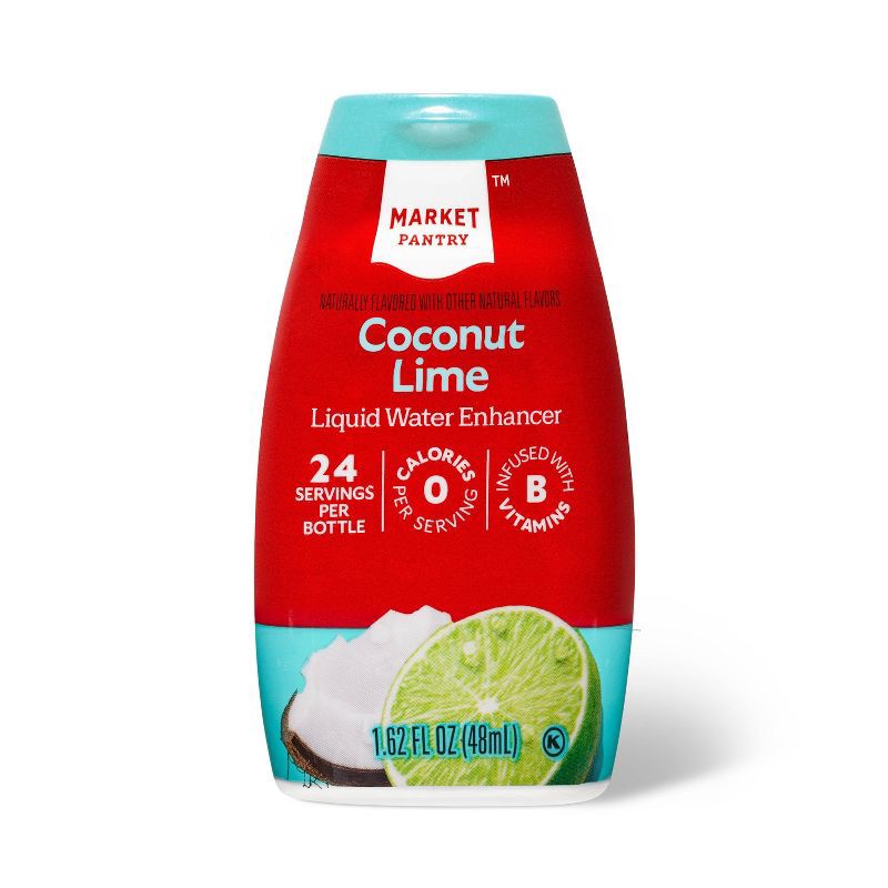 slide 1 of 3, Coconut Lime Liquid Water Enhancer Drops - 1.62 fl oz - Market Pantry™, 1.62 fl oz