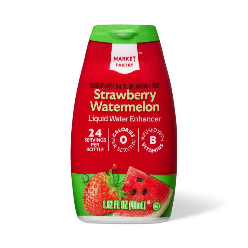 slide 1 of 3, Strawberry Watermelon Liquid Water Enhancer Drops - 1.62 fl oz - Market Pantry™, 1.62 fl oz