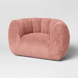 Solid Corduroy Club Kids' Chair Rose Pink - Pillowfort™: Bean Bag Toddler Seat, Indoor Upholstered Chair