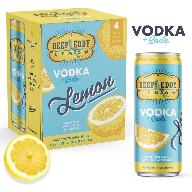 slide 4 of 7, Deep Eddy Lemon RTD - 4pk/355ml Cans, 4 ct; 355 ml