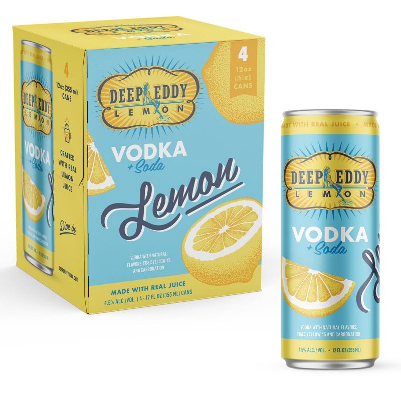 slide 1 of 7, Deep Eddy Lemon RTD - 4pk/355ml Cans, 4 ct; 355 ml