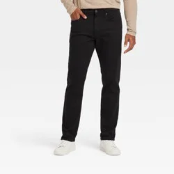 Men's Athletic Fit Jeans - Goodfellow & Co™ Black 40x30: Heavyweight Twill, Mid Rise, Slim Leg, Stretch, Machine Washable