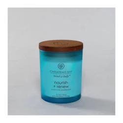 Frosted Glass Nourish + Renew Lidded Jar Candle Light Blue 3.7oz - Mind & Body by Chesapeake Bay Candle: Soy Wax Blend with Essential Oils