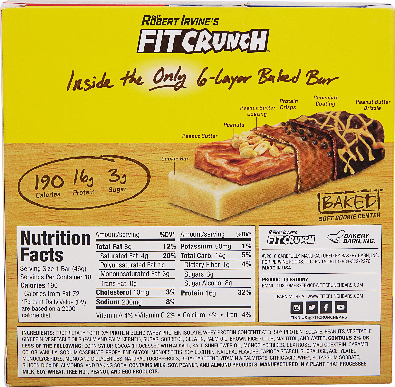 slide 2 of 2, Fit Crunch Chocolate Peanut Butter Whey Protein Bars, 18 count, 