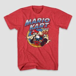 Men's Nintendo Mario Kart Short Sleeve Graphic T-Shirt - Heather Red XXL