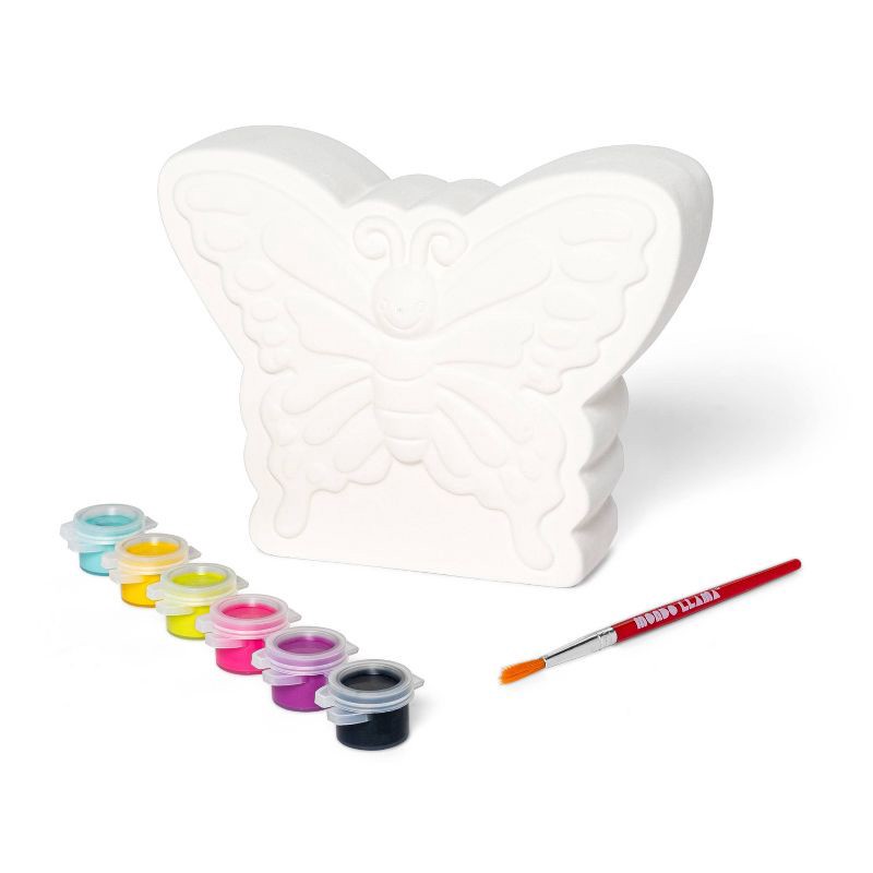 slide 2 of 4, Paint-Your-Own Ceramic Butterfly Craft Kit - Mondo Llama™: DIY Art Kit with Paint & Brush, Ages 8+, 1 ct