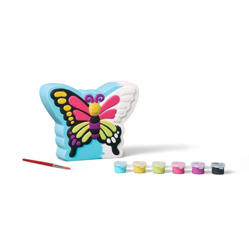 slide 4 of 4, Paint-Your-Own Ceramic Butterfly Craft Kit - Mondo Llama™: DIY Art Kit with Paint & Brush, Ages 8+, 1 ct