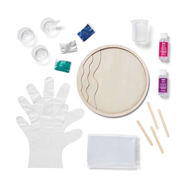 slide 2 of 4, Round Resin Wood Frame Kit Ocean - Mondo Llama™: DIY Art Kit, Adult Craft, Includes Resin & Wood, 1 ct