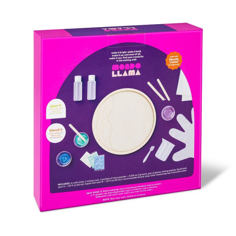 slide 3 of 4, Round Resin Wood Frame Kit Ocean - Mondo Llama™: DIY Art Kit, Adult Craft, Includes Resin & Wood, 1 ct