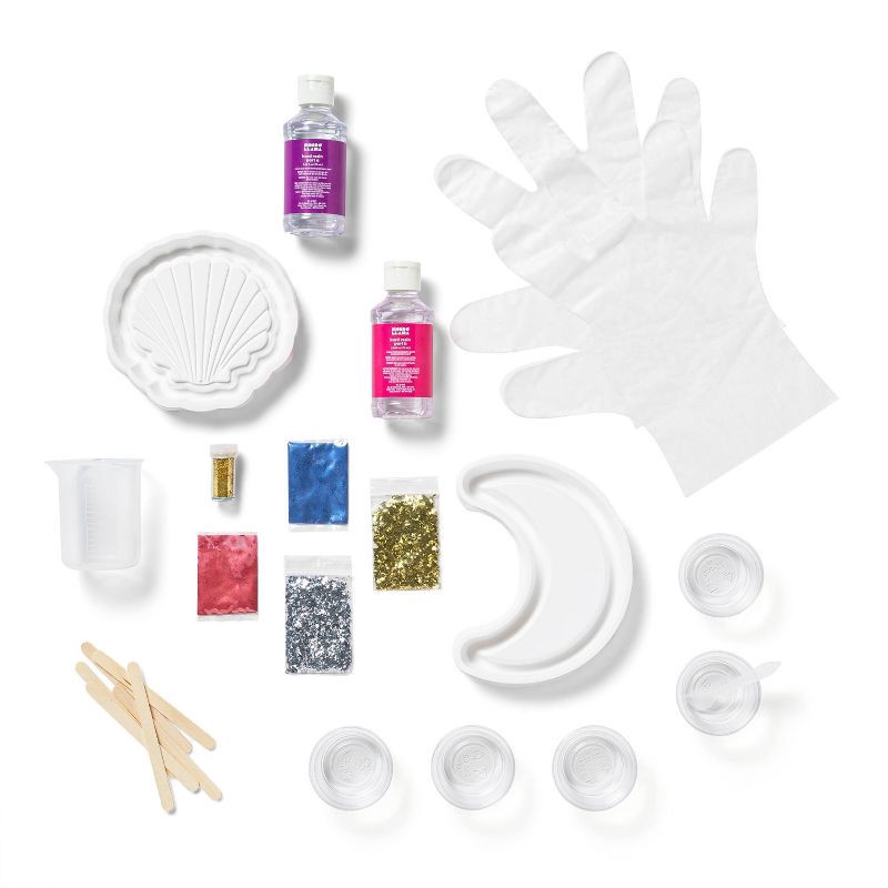 slide 2 of 4, Resin Pouring Trinket Dish - Mondo Llama™: DIY Art Kit with Glitter & Instructions for Adults, 1 ct
